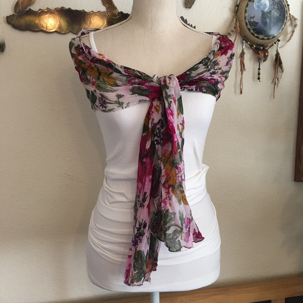 Vintage 70s Glentex floral print scarf wrap